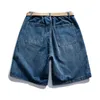 Heren Zomer Wide Leg Denim Shorts Casual rechte korte losse jeans mannelijk modemerk kleding vrouwen denim shorts 240415