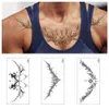Tattoo Transfer Line Tattoo Tattoo Angel Wings Tattoo Stickers Use para enfrentar o braço do pescoço do pescoço meio traseiro tatuagens anjo asas de tatuagens temporárias 240427