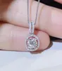 2021 Top Sell Luxury Jewelry Circle Pendant 925 Sterling Silver Round Cut White Topaz CZ Diamond Gemstones Eternity Party Women We3694432