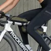 ロックブロス自転車バッグポータブルサイクリングトップチューブバッグナイロンMTBロード電話ツールバッグ反射性超軽量自転車パニエポケット240422