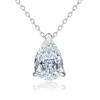 Anhänger Vinregem Pear Cut 4CT Labor Erzeugt Saphir -Edelsteine Feine Anhänger Halsketten für Frauen 925 Sterling Silberschmuck