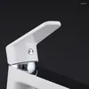 Bathroom Sink Faucets GAPPO Faucet Brass Basin Mixer Modern White Spray Lacquered Single Hole Water Tap