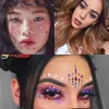 2is3 Tattoo Transfer 1pc Makeup Party Music Festival Stage Performance Face Jewels Stickers Eyes Body Art Diy 3D Simulated Pearl Tattoos 240426