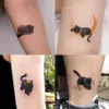 Dövme Transfer Kara Kedi Tatoo Sticker Kalıcı Kadın Erkek Kol Punk Geçici Dövme Sevimli Sanat Sahte Dövmeler Su Geçirmez Tatuajes 240427