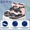 Princepard Denim Summer Breathable Closed Toe Sandals Children Orthopedic Shoes with High Back for Clubfoot Ankle Support Care 240416