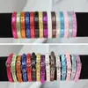 Bracelets de charme 10pcs/lote 8mm lantejoura de couro pu de couro diy pulseira ajuste para letras deslizantes Presente de acessório