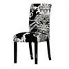 Couvrages de chaise coloré à imprimé stretch Universal Black Color pour la cuisine salon Santa Home Decoration Dining SE