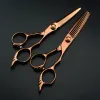Shears Professional Japan 440C 6 '' Brązowe nożyczki do włosów Cutowanie fryzjerskich nożyczki do fryzury nożyczki nożyczki fryzjerskie