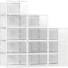 12 Pack Large Shoe Organizer Storage Boxes for Closet Modular Space Saving Shoe Boxes Stackable Sneaker Containers Display Case 240425