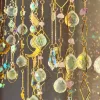 Dekorationer hängande kristallhänge trädgård solfångare vindklockor regnbåge prism kristall kedja för fönster droppklocka julgran heminredning
