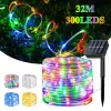 Strips Outdoor LED Solar Strip Rope Tube Fairy Light Solar Powered Garland String Light Christmas Decor for Garden Lawn Tree Yard Fence