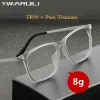 Lentilles yimaruili super léger titanium allo Cadre des lunettes de prescription optique de mode Big Face Myopia Square Men 9825