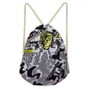 DrawString NoisyDesigns Kids Linen Storage Bags 2024 Hip Hop Graffiti 인쇄 자루 여성 소형 쇼핑 Mochilas 3d Customzied