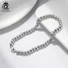 Jóias de orsa de miçangas 925 prata esterlina italiana italiana Ball Chain Bracelet 4mm fêmea 16,5 18 20cm SB103