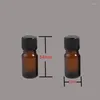 Förvaringsflaskor 5 ml Amber Glass Essential Oil Bottle Droper Plug Black Cap med Eva Sponge Mat skyddad från lätt tätning liten brun