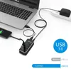 RSHTECH USB 3.0 Hub Splitter 4 Ports Alüminyum 5Gbps USB Veri Hub Genişletici MacBook Dizüstü Bilgisayarları için Bireysel Açma/Kapama Anahtarı 240418