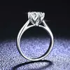 Claw Classic Six Moisanite Ring S925 Sterling Sier Moisanite Diamond Ring Headwear Femed Wear