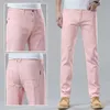 Jeans maschile maschile jeans denim jeans dritta pantaloni casual rosa giallo a colore solido festa hip-hop brandl2404