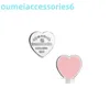 2024 Designer Luxury Brand Jewelry Classic 925 Sterling Silver Heart Shaped Drop Glue Enamel with Diamond Ear Studs Pedigree Love Sweet