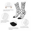 Chaussettes dalmatiennes à imprimé dalmatien tacheté noir et blanc basaux élégants unisexes de haute qualité