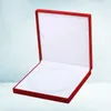 Jewelry Pouches Red Square Case Fashion Necklace Container Portable Gift Packing Box Flocking Pearl Holder