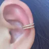 Charm 2PC Silver Color Geometry CZ Clip on Earrings for Women Men Creative Simple C Ear Cuff Non-Piercing Ear Clip 2024 Trend Jewelry