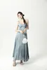 Festklänningar Sea's Daughter Plant Dyed Slip Nisch Designer French Slimming Swing Dress
