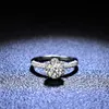 Diamond D-Color Mosang Ring Womens Pure Sier One multiple Ice and Snow Queen Rings Wedding Live Broadcast