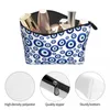 Cosmetic Bags Mediterranean Evil Eye Protection Toiletry Bag Lucky Amulet Hamsa Makeup Organizer Ladies Beauty Storage Dopp Kit Box