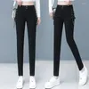 Jeans pour femmes pantalon slim skinny noir pour femme haute taille s avec des poches pantalon de bonne qualité hippie de Corée du Sud 2024 z