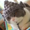 Dog Apparel Soft Comfortable Pet Hat Funny Handmade Buddha For Cats Cute Cosplay Headgear With Imitation Feline Pets