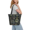 Einkaufstaschen recyceln ägyptische Hieroglyphen und Gottheiten Bag Frauen Schulter -Leinwand Tasche Langlebiger Lebensmittel Shopper