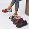 Casual skor kvinnor loafers lappar sömmar platt kvinna sommarlägenheter mjuka godisfärger äkta lädermockasiner