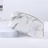 Nuevo patrón de mármol PU Bolsa cosmética Cosmética Gran capacidad Almacenamiento cosmético Bolso de aseo portátil Bolso impermeable