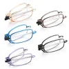 Cadre Unisexe Pliage Lunettes de lecture avec verres Case Men Femmes Femmes Télescopic Jambes Rotation Presbyopie Eyeglass Vision Care +1.04.0