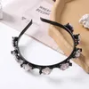 Bandons Aishg Pearl Rignestone tressé Hairband For Women Fashion Band-Slip Band Corean Broken Simple Girls Accessoires Hair Y240417