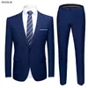 Homem Blazers Casamento 2 terno 3 peças Conjunto elegante de luxo calças de colete completo Design mais recente negócios Business Slim Casat Troushers 240422