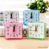 Mesa de mesa relógios altos gêmeos quartzo clock silencioso clock mini -quadrado mesa de alarmes infantil despertador para dormir estudando