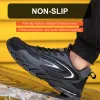 Stivali scarpe da lavoro estate uomini cappellino in acciaio berretto indistruttibili scarpe di sicurezza di sicurezza stivali da costruzione a strisce riflettenti leggere