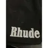RHUDE MENS Designer T-Shirt-Training für übergroße T-Shirts Luxusmarke Tee T-Shirt 100%Baumwolle Rhude T-Shirts Vintage Kurzarm US Size 909