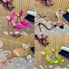 Aquazura Designer 2024 Nouvelles chaussures de soirée Crystal Structed Hingestone 10cm talon Stiletto pour femmes Sandales avec boîte à chaussures 35-43 Qualité d'origine