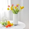 5pcs silikonowa papuga Tulip sztuczny kwiat bukiet luksusowe domowe kwiaty dekoracyjne salon dekor flores fałszywa roślina 240415