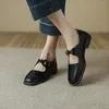 Casual schoenen Pumps Spring en herfst modestijlen ondiepe mond comfortabele metalen decoratie Brits stijl vierkant teen plus maat 32-43