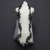 Wedding Hair Jewelry Black Lace Appliques White Ivory Tulle Short Wedding Veils One Layer Bridal Veil with Comb Wedding Accessories Veu de Noiva