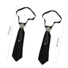 Bow Ties Women Mens Pre-Tied Necktie Metal Chain Star Uniform Small Neck Tie Black HXBA