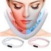 Mikrolauf -Facelift -Maschine LED PON Therapie Erhitzte Schlampenmassagegeräte Doppelkinn Jaw V Line Anti -Aging Wrinkle Beauty 240425