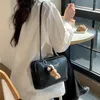 Sacchetti da sera con cerniera a doppio strato simpatico design piccolo spalla di colore solido per donne 2024 borse in pelle coreana