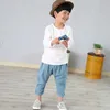 Clothing Sets 2PCS Spring Summer Baby Boy Clothes Sets 0-4Y Toddler Kids Organic Cotton Long Sleeve T-shirt + Loose Pants Children Outfits