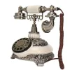 Accessories Vintage White Telephone European Retro Rotation Landline Phone for Home Office Coffee Shop Bar Decoration