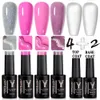 Yokefellow 6pcs gel nagellak Pastel Pink Pink Glitter Gel Nagel Pools Set met toplaag en basisjas UV nagelgellak 240425